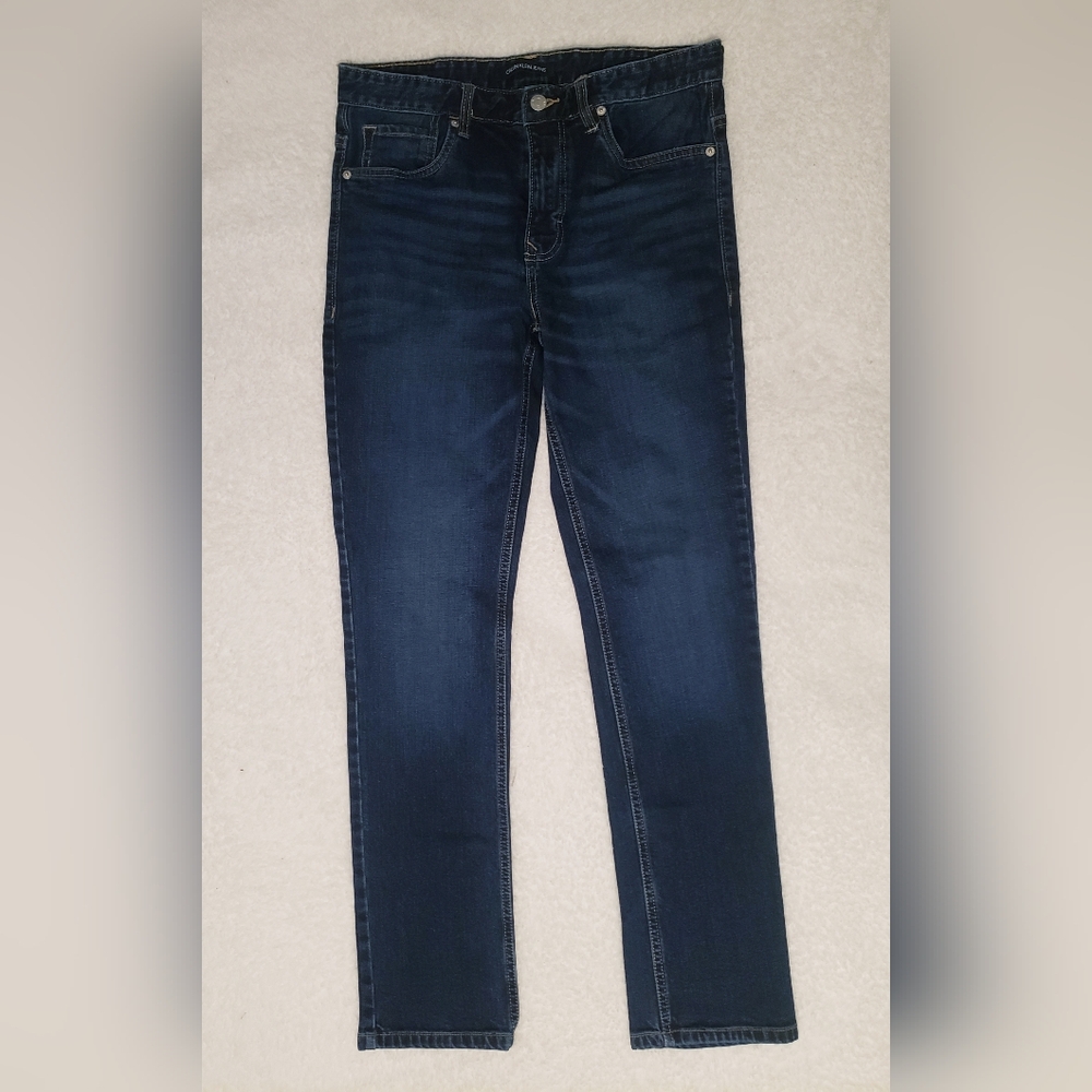 Girls Calvin Klein Skinny Dar Wash Jeans With Adjustable Waist Youth Size 16